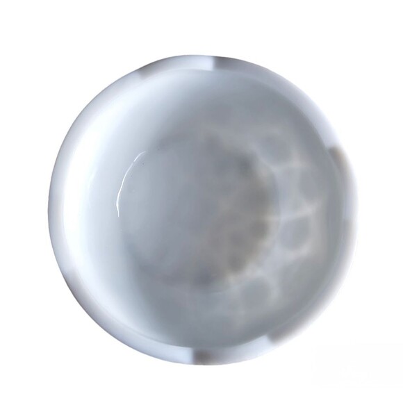 Vintage Milk Glass Footed Bowl Pressed Glass Diamond Star Pattern Collectible - Picture 5 of 10